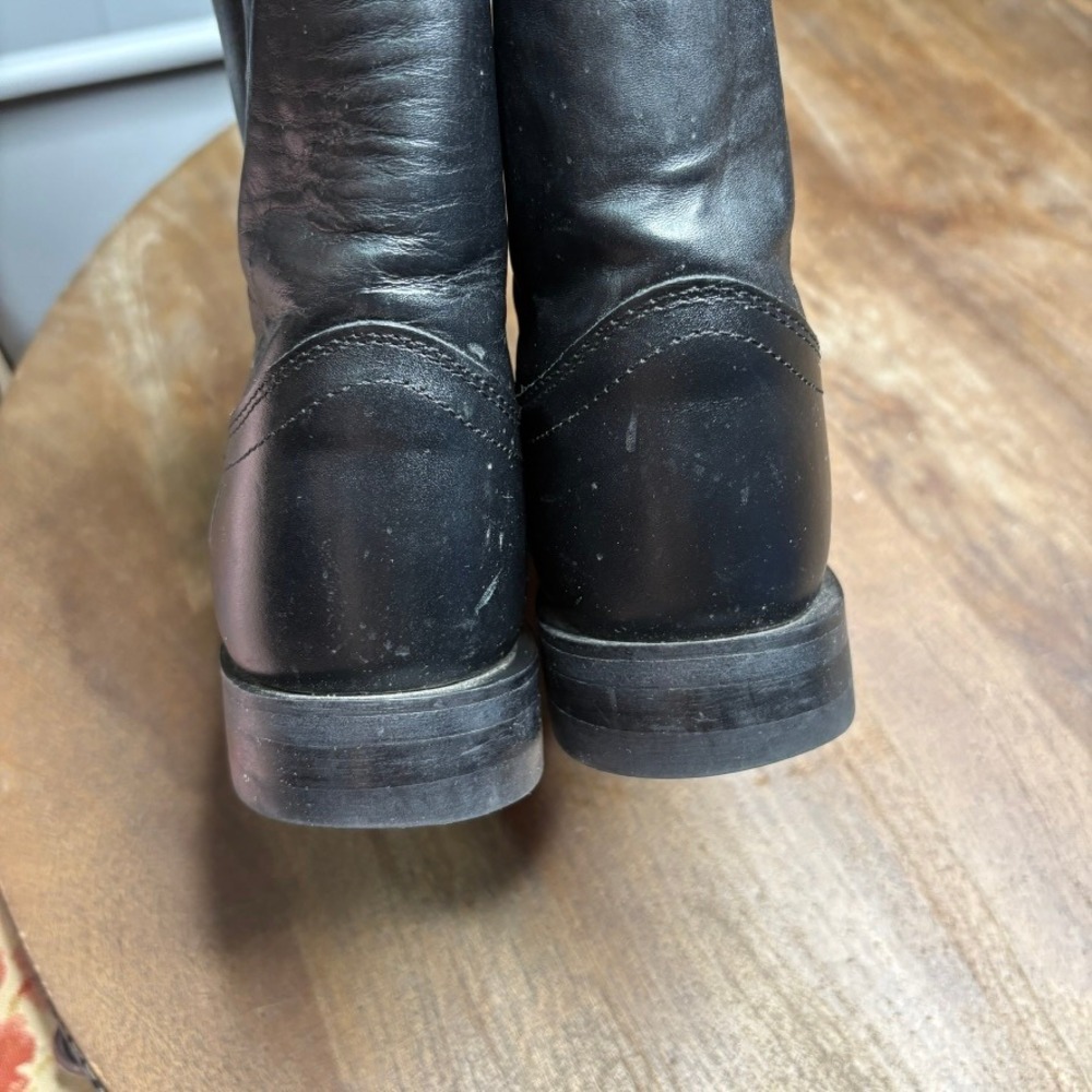 JUSTIN Cowboy Boots Womens Size 6.5 Black Leather Western Country Concert - Picture 10 of 12